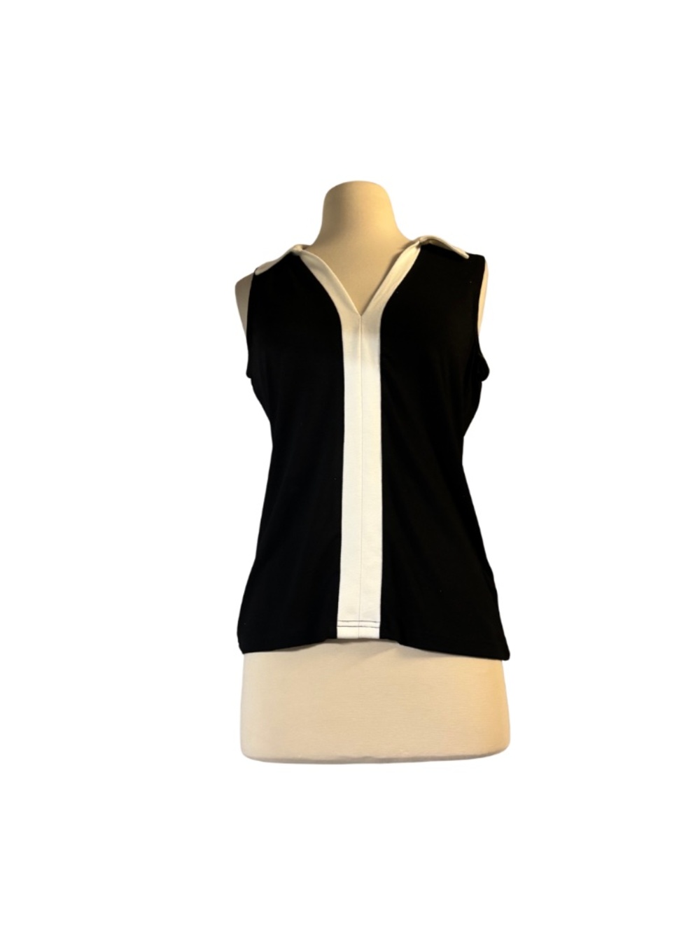Black and White Collared tank top
